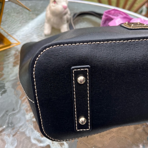 Dooney & Bourke Black Tote with Pink Twilly - Picture 5 of 6